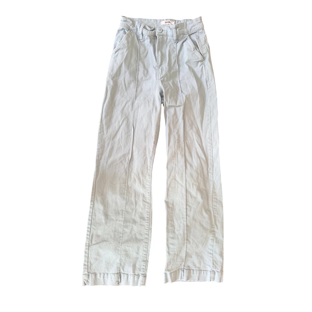 Cotton On Womens Size 4 Light Blue High Rise Wide Leg Pants Relaxed Trousers XS!